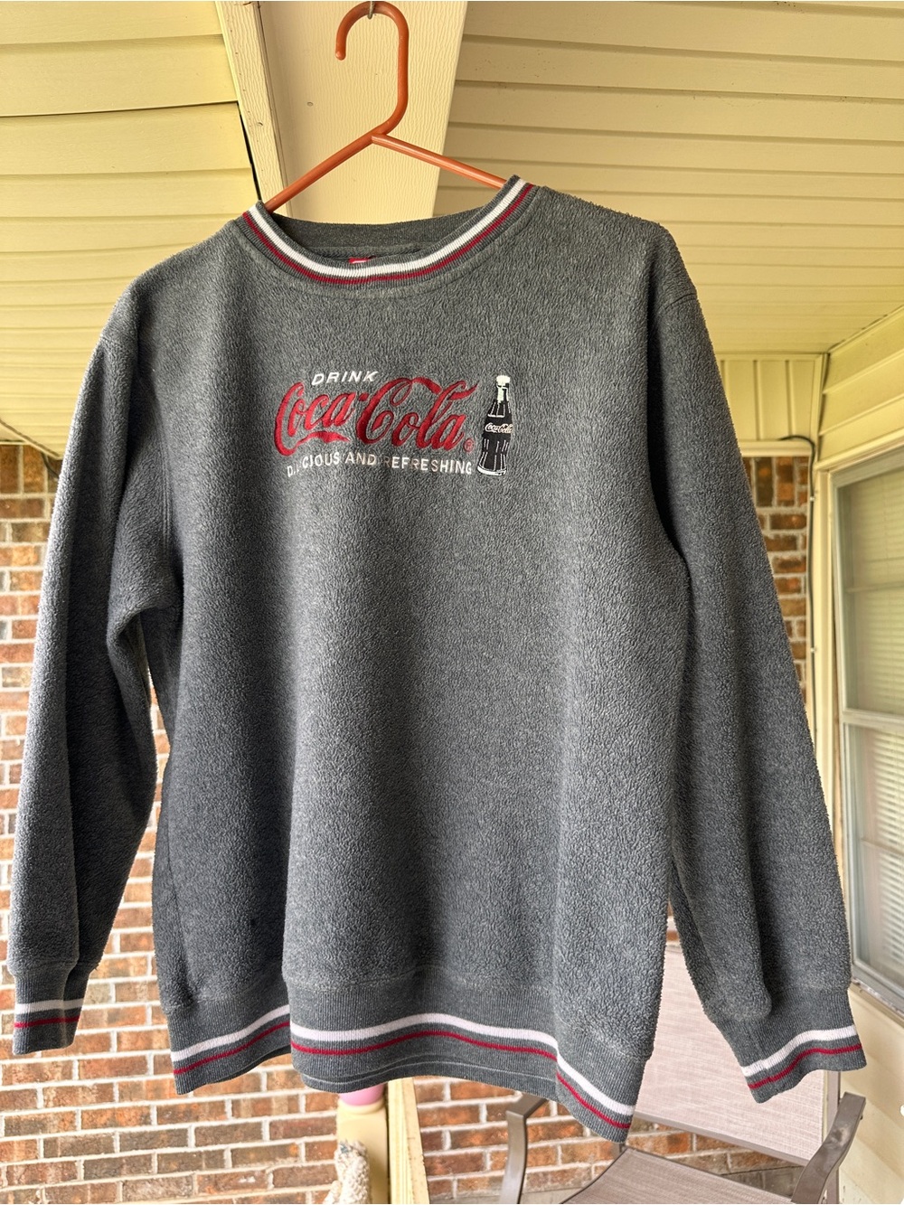 Coca Cola Charcoal Gray Crewneck Sweatshirt with Red & White Logo